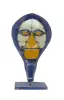 Product image 1 of the product “Small Mask on stand - Modell 3, 53cm height, sculpture from upcyceled oil barrel. ”